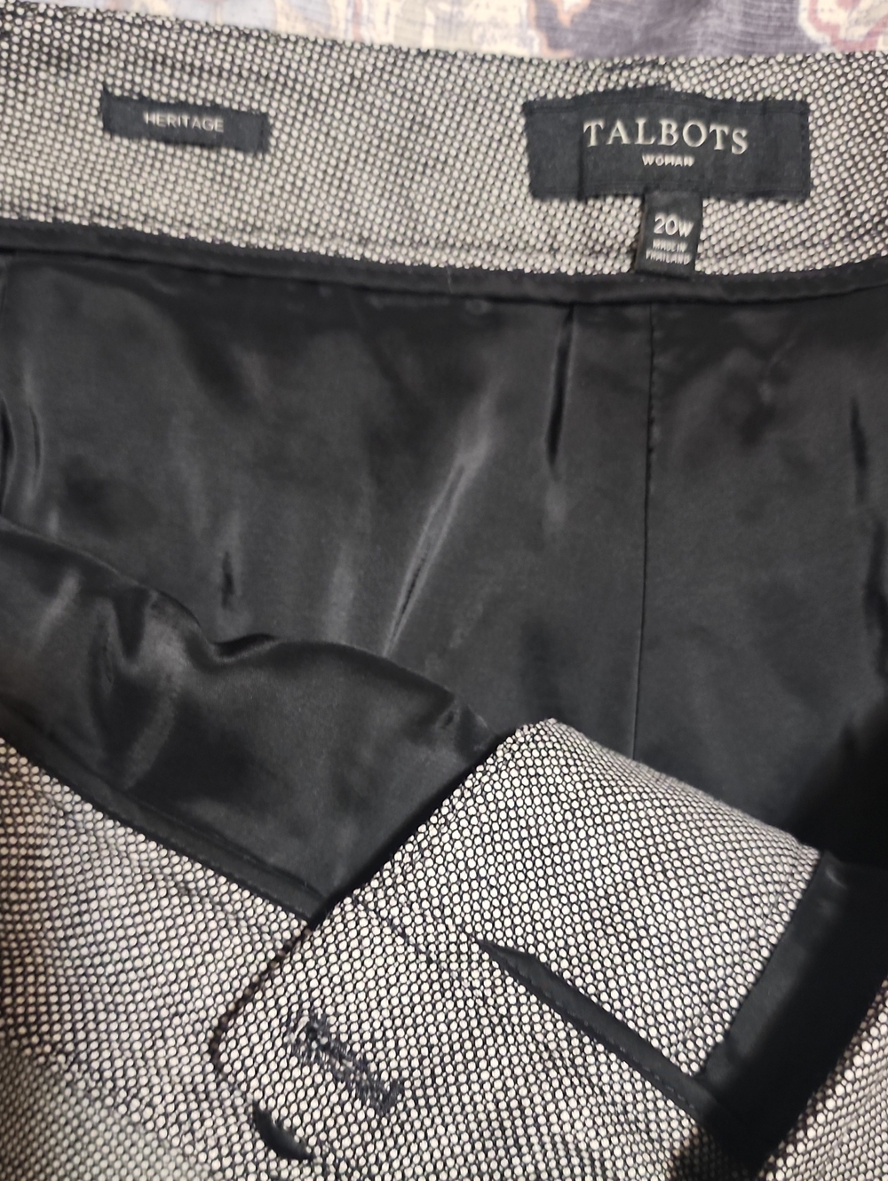 Talbots Black and White Textured Women's Trousers